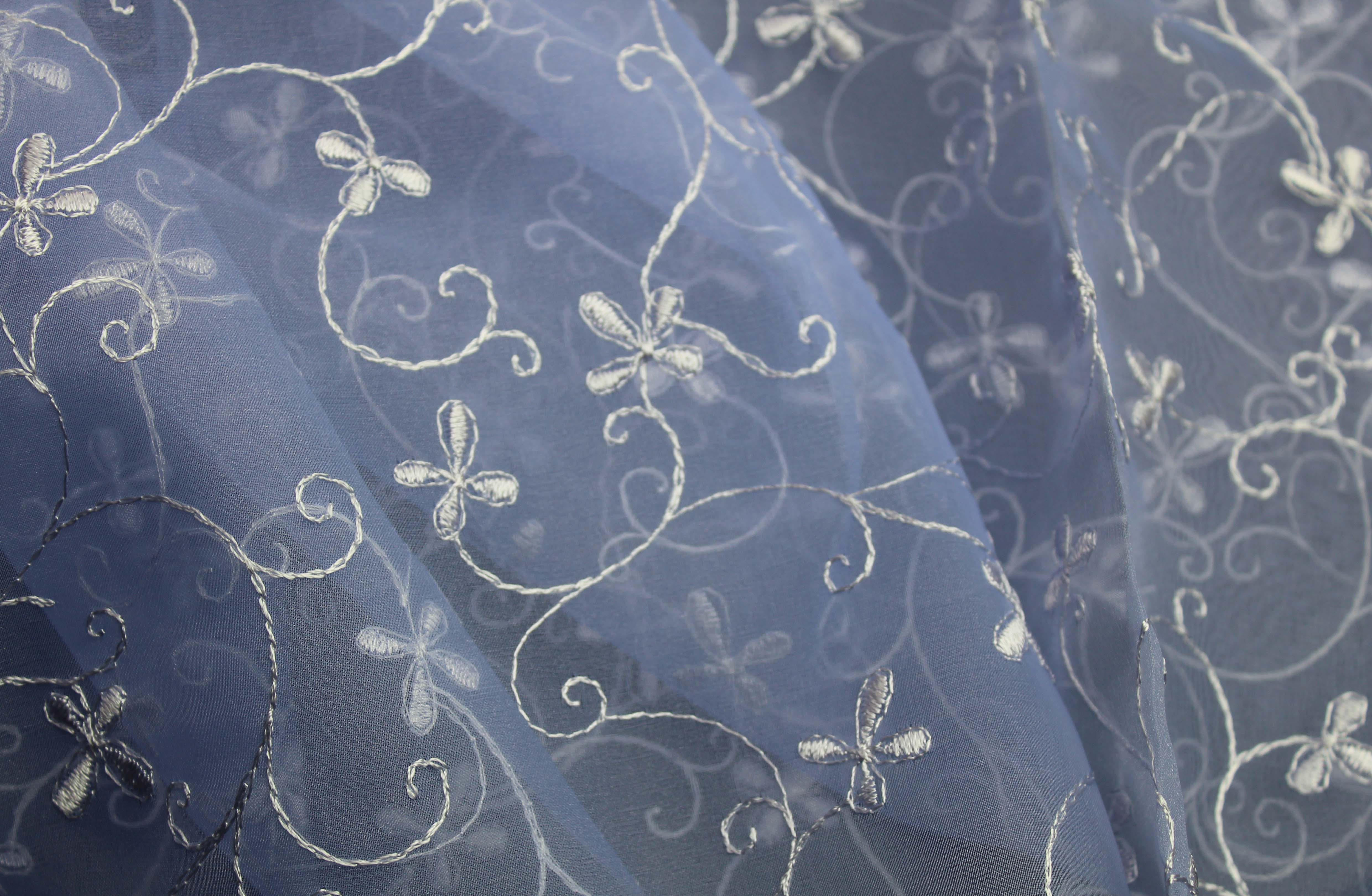 EMBROIDERED ORGANZA - LILAC